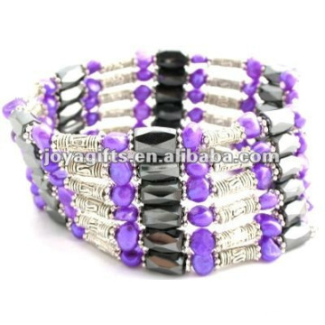 Magnetic Purple Pearl Beaded wrap Bracelets & Necklace 36"